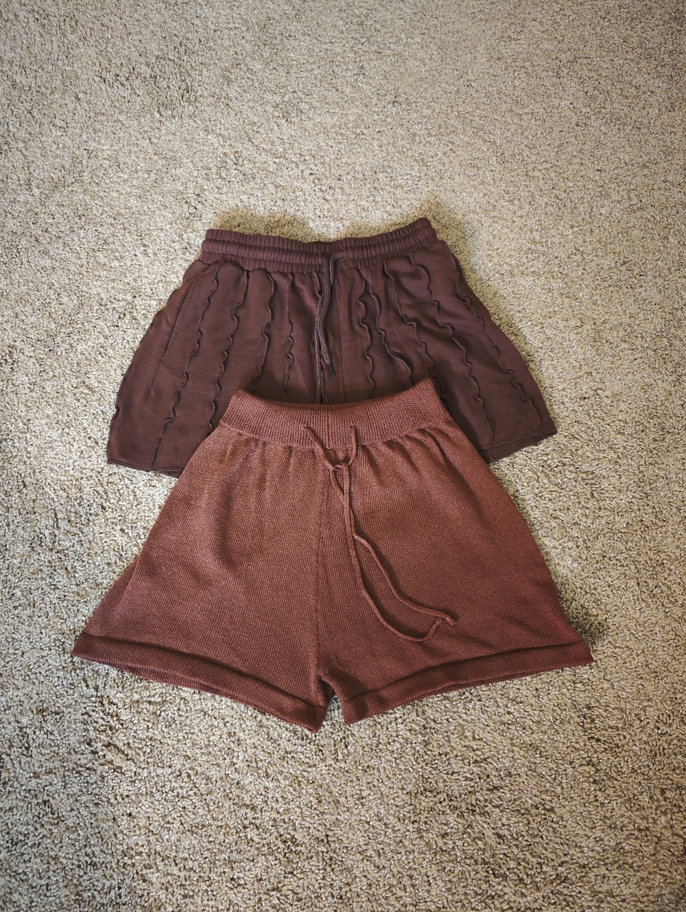 Women’s Knit Drawstring Shorts - Brown